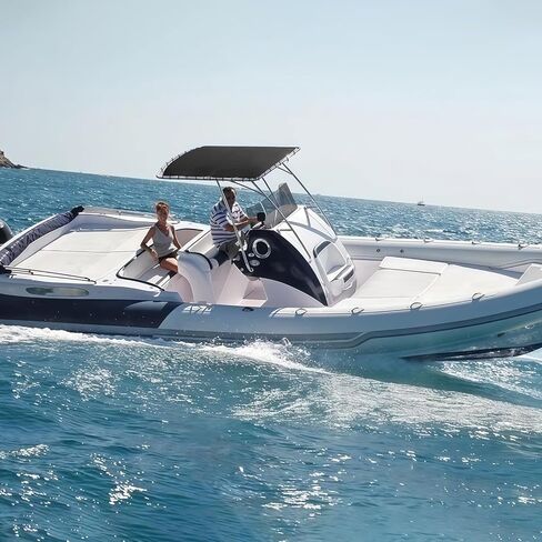غطاء ظل قارب من القماش على شكل حرف T، أسود 900D 82 بوصة طول × 58 بوصة عرض - بديل لقارب وحدة التحكم المركزية، حماية من الأشعة فوق البنفسجية والمطر، يتضمن حقيبة تخزين، بدون إطار in Kuwait