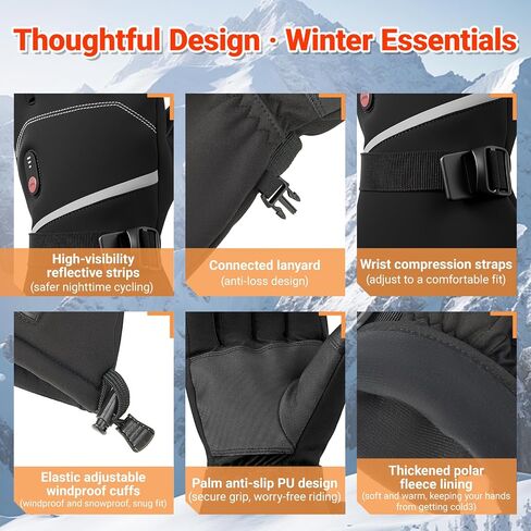 20000mAh Heated Gloves for Men & Women,7.4V Fast Heating Rechargeable Heated Gloves,3 Temperature,Water Resistant, Touch Screen, Non-Slip, Suitable for Skiing, Winter Outdoor Work, Cycling (M) in Kuwait