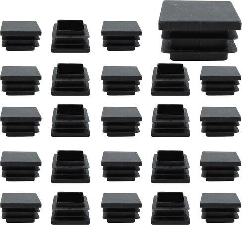 32PCS (3/4Inch) 19mm Square Plastic Hole Plug, Black Furniture Finishing Sliders, Square Pipe Tubing End Cap, Plastic Insert End Caps for Square Metal Tube in Kuwait