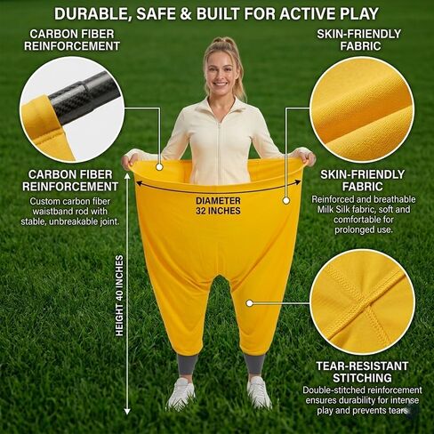 Granny Pants Yard Game Set - Outdoor Tossing Games for Adults | Oversized Stretchy Pants, Bouncy Balls, Air Pumps, XXL Sport Ball Storage Bag, Family Reunion, Party, Field Day in Kuwait