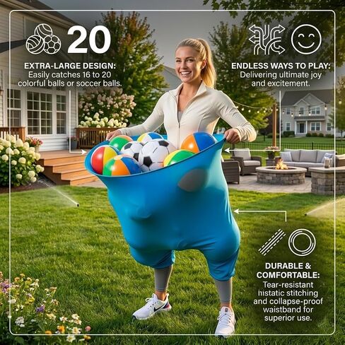 Granny Pants Yard Game Set - Outdoor Tossing Games for Adults | Oversized Stretchy Pants, Bouncy Balls, Air Pumps, XXL Sport Ball Storage Bag, Family Reunion, Party, Field Day in Kuwait