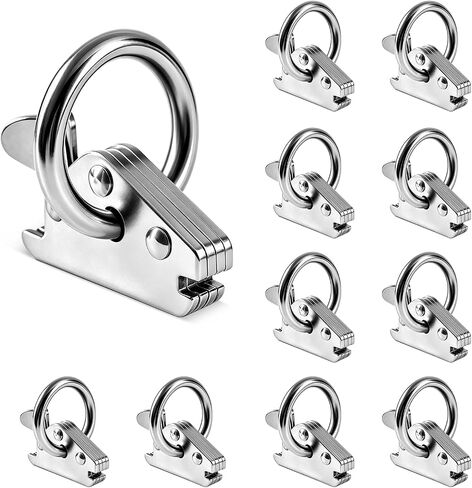Extra Heavy Duty E Track O-Ring Tie Down Anchors, 20 Pack, Silver | 6000 lb break strength, 2000 lb WLL, 1.5 in ID, 2 in OD, spring lever fitting in Kuwait