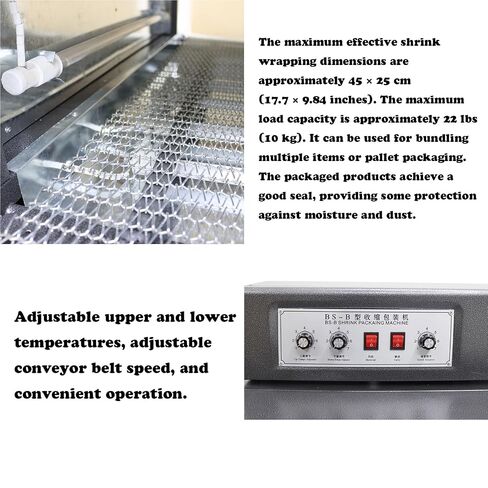 Heat Shrink Wrapping Machine Shrink Tunnel Thermal Shrinking Machine for PVC/POF Film 22lbs Capacity 17.7"X9.84" 220V in Kuwait