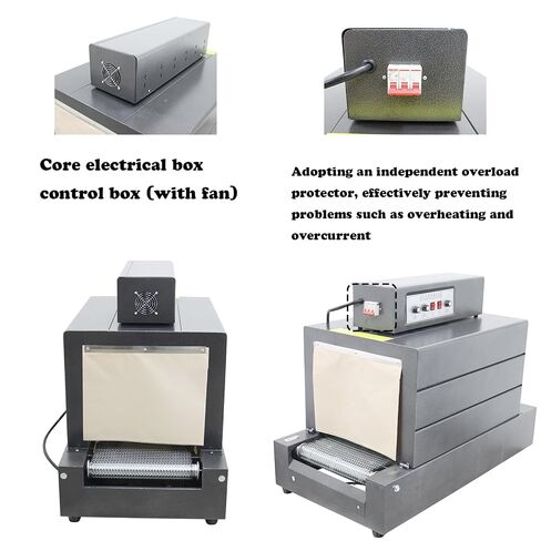 Heat Shrink Wrapping Machine Shrink Tunnel Thermal Shrinking Machine for PVC/POF Film 22lbs Capacity 17.7"X9.84" 220V in Kuwait