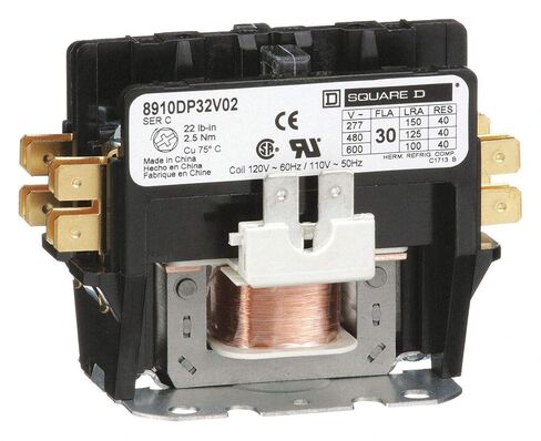 Square D 120VAC Definite Purpose Contactor; No. of Poles 2, 30 Full Load Amps-Inductive in Saudi Arabia