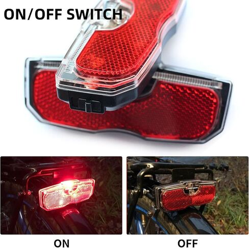 Bike Rack Tail Light Reflector for Night Riding, 80mm Screw Mounted | FRYQ Bike Tail Light for Luggage Rack (Battery NOT Included), 80mm Bolt Spacing Mounting, Taillight for Bicycle in Kuwait