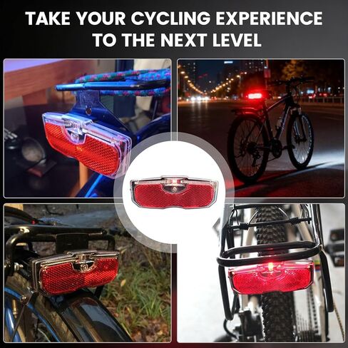 Bike Rack Tail Light Reflector for Night Riding, 80mm Screw Mounted | FRYQ Bike Tail Light for Luggage Rack (Battery NOT Included), 80mm Bolt Spacing Mounting, Taillight for Bicycle in Kuwait