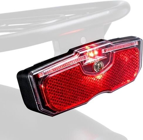 Bike Rack Tail Light Reflector for Night Riding, 80mm Screw Mounted | FRYQ Bike Tail Light for Luggage Rack (Battery NOT Included), 80mm Bolt Spacing Mounting, Taillight for Bicycle in Kuwait
