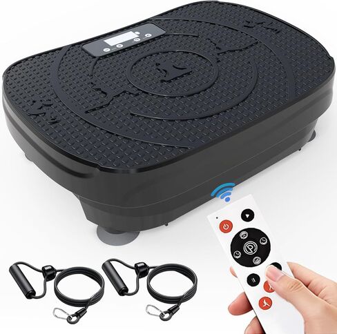 Vibration Plate Fitness Exercise Machine Vibrating Shaking Full Body Shaker Workout Vibrate Stand Shake Board Sport for Weight Loss Fat Burner with Resistance Bands for Gym Home Office Women Men in Kuwait