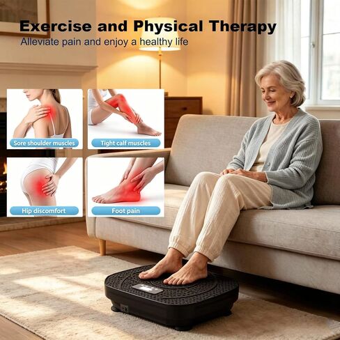 Vibration Plate Fitness Exercise Machine Vibrating Shaking Full Body Shaker Workout Vibrate Stand Shake Board Sport for Weight Loss Fat Burner with Resistance Bands for Gym Home Office Women Men in Kuwait