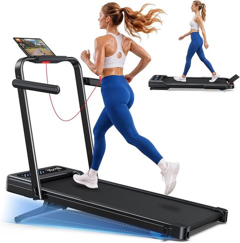 Cardirun Walking Pad with 12% Auto Incline, Foldable Under Desk Treadmill with Handle Bar, 3.5HP Brushless Motor, 375 lbs Capacity, Portable Treadmills for Home Office, APP & Remote Control in Kuwait