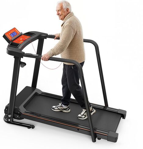 Lastforever Walking Treadmills with Extended Handrails, 2.5HP Quiet Motor, Heart Rate Monitor, 310 lbs Capacity, Treadmill for Seniors, Recovery & Home Jogging in Kuwait