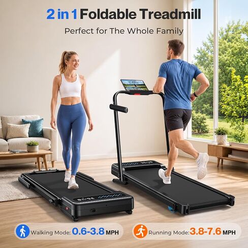 Cardirun Walking Pad with 12% Auto Incline, Foldable Under Desk Treadmill with Handle Bar, 3.5HP Brushless Motor, 375 lbs Capacity, Portable Treadmills for Home Office, APP & Remote Control in Kuwait