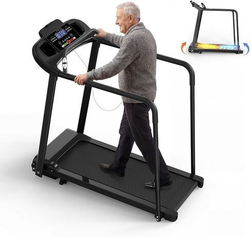 Lastforever Walking Treadmills with Extended Handrails, 2.5HP Quiet Motor, Heart Rate Monitor, 310 lbs Capacity, Treadmill for Seniors, Recovery & Home Jogging in Kuwait