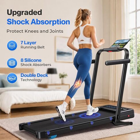 Cardirun Walking Pad with 12% Auto Incline, Foldable Under Desk Treadmill with Handle Bar, 3.5HP Brushless Motor, 375 lbs Capacity, Portable Treadmills for Home Office, APP & Remote Control in Kuwait