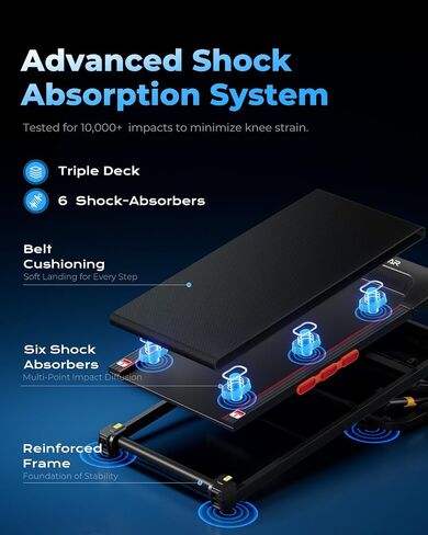 Renestar Treadmill for Home, Foldable Treadmills with 0%-15% Auto Incline, 3.0HP Brushless, 300 LBS Capacity, LED Display, Pulse Monitor, Bluetooth Speaker in Kuwait
