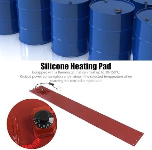 Silicone Electric Drum Heater with Thermostat - Efficient Heating Pad for Oil Drums, Valves & Instruments - Rapid Heat Solution for Industrial Applications in Kuwait