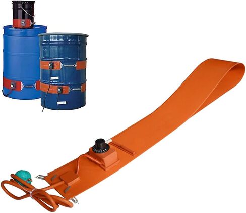 Adjustable Metal Drum Heater for 5.5/44/50 Gallon Buckets, 30℃~150℃ Thermostat, High Efficiency Silicone Keg Heating Band, 860×200mm, Ideal for Quick Heating in Kuwait