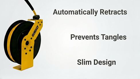 DEWALT 3/8 in. x 50 ft. Single Arm Air Hose Reel for Air Compressor, Auto Retracting Rubber Hose, Professional Grade, All Steel Construction, Retractable Hose, Durable and Efficient Design in Kuwait