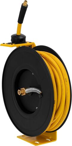 DEWALT 3/8 in. x 50 ft. Single Arm Air Hose Reel for Air Compressor, Auto Retracting Rubber Hose, Professional Grade, All Steel Construction, Retractable Hose, Durable and Efficient Design in Kuwait
