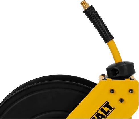 DEWALT 3/8 in. x 50 ft. Single Arm Air Hose Reel for Air Compressor, Auto Retracting Rubber Hose, Professional Grade, All Steel Construction, Retractable Hose, Durable and Efficient Design in Kuwait