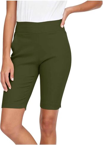 Women's Casual Athletic Shorts 9" High Waist Shorts | Elastic Waistband, Fitted, Quick Dry, Lightweight Breathable Comfort, for Lounge Gym Yoga Workout in Kuwait