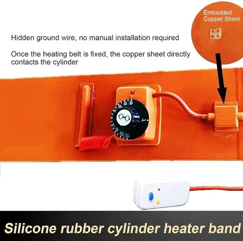 400W Metal Drum Heater - Silicone Heating Band Pad for LPG Tank Cylinder, 970x120mm with Knob Temperature Controller - Ideal for Outdoor Use in Kuwait