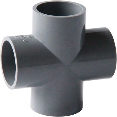 1PC ID 20 25 32-160mm PVC Cross Four-Way Connector Aquarium Fish Tank Water Pipe Shunt Joint Accessories Garden Irrigation Adapter(Blue (1 Pc),Inner Diameter 50mm) in Kuwait