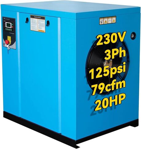 PACK15-TA Rotary Screw Air Compressor, 20HP, 81 CFM, 125 PSI, 460 3-Phase, All-in-One Air Compressor System with 80 Gallon ASME Tank & Refrigerated Air Dryer in Saudi Arabia
