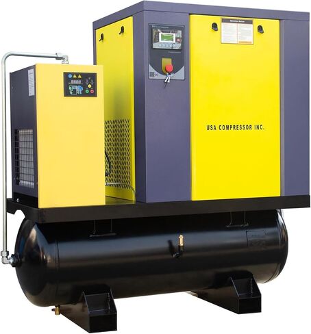 PACK15-TA Rotary Screw Air Compressor, 20HP, 81 CFM, 125 PSI, 460 3-Phase, All-in-One Air Compressor System with 80 Gallon ASME Tank & Refrigerated Air Dryer in Kuwait