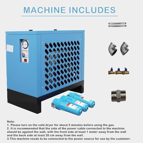 88CFM Refrigerated Air Dryer for Air Compressor Compressed Air Systems Air Dryer Refrigerated Type 110V 1100W for 20HP Air Compressor in Saudi Arabia