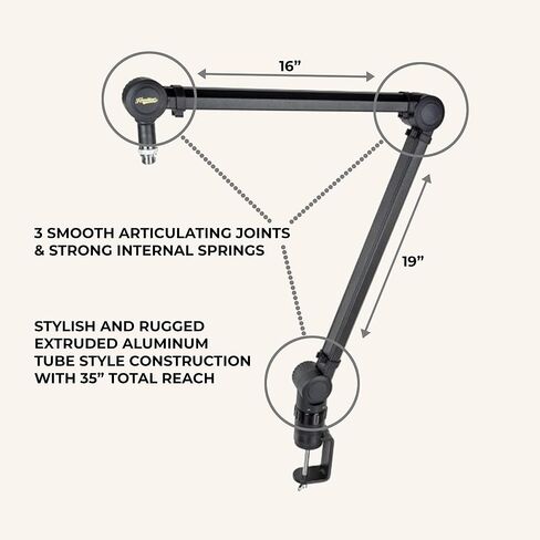 Headliner Sierra Broadcast Microphone Boom Arm, Black in Saudi Arabia