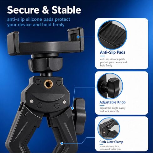 Mic Stand Phone Holder,Phone Holder For Mic Stand,Pole Clamp,Clamp Mount,Djustable Clamp On Phone For Microphone Stand For Iphone Samsung All Smartphones in Saudi Arabia