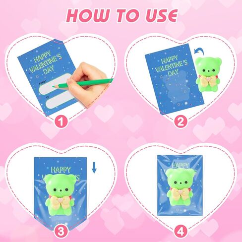 24Pack Valentines Day Gifts Cards with Rubber Ducks Stress Balls, Valentines Day Cards for Kids Boys Girls School Classroom, Bulk Valentines Gift Exchange Squishy Toys for Party Favors Supplies in Saudi Arabia