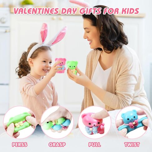 24Pack Valentines Day Gifts Cards with Rubber Ducks Stress Balls, Valentines Day Cards for Kids Boys Girls School Classroom, Bulk Valentines Gift Exchange Squishy Toys for Party Favors Supplies in Saudi Arabia