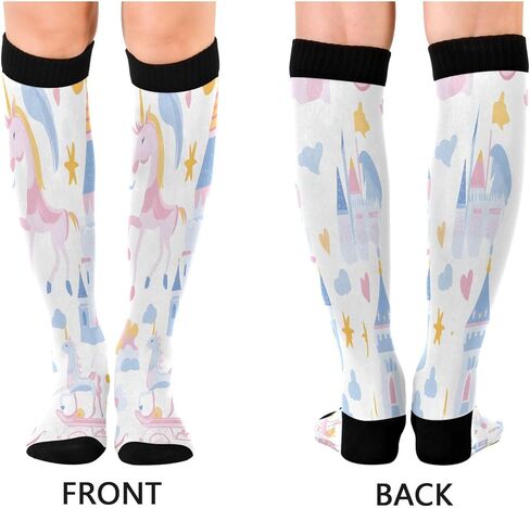 YETTASBIN Castle and Princess Compression Socks for Women Men, Circulation Knee High Stockings for Running Cycling Medical in Saudi Arabia