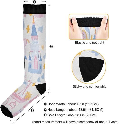 YETTASBIN Castle and Princess Compression Socks for Women Men, Circulation Knee High Stockings for Running Cycling Medical in Saudi Arabia