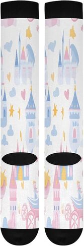 YETTASBIN Castle and Princess Compression Socks for Women Men, Circulation Knee High Stockings for Running Cycling Medical in Saudi Arabia
