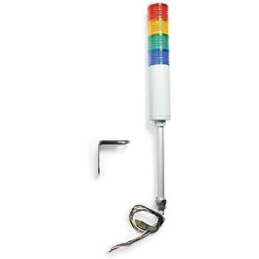 Signaworks LED 4 Stack Tower Light 120 VAC، ثابت ووامض، أحمر/كهرماني/أخضر/أزرق - مصباح برج أندون، عمود ملولب 10 بوصة، صواميل ودعامة زاوية قائمة فقط - سلكية مسبقًا ومجمعة مسبقًا in Kuwait