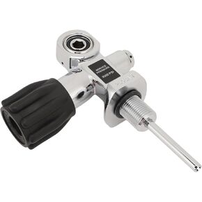 Scuba Diving Tank Valve Chrome Plated Brass DIN Yoke Dual Interface 250 Bar Pressure Explosion Proof Cylinder Valve for Professional Divers Snorkeling in Kuwait