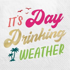 Day Drinking Weather Napkin - 5" x 5" | Multicolor | 16 Pcs. in Kuwait