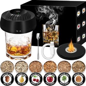 Electric Whiskey Smoker Kit, No Butane Needed, Electric Cocktail Smoker Infuser Kit with 6 Wood Chips Flavors, Birthday Gifts for Men, Dad, Husband in Saudi Arabia