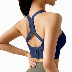 Women's Crisscross Sports Bra Tank Top, Wireless Yoga Fitness Wear, Push Up Shockproof Running Athletic Bra in Kuwait