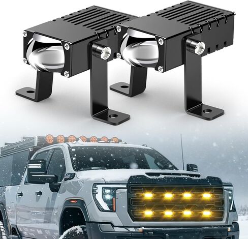 BraveWAY Super Bright Grill Lights, Hi-lo Beam Driving Lights, Mini Projector Fog Lights for Truck/Car/OffRoad/UTV/ATV, White/Yellow in Saudi Arabia