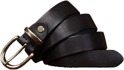 Women's Slim Leather Belt - 2.7 cm Solid Cowhide with Needle Buckle in Kuwait