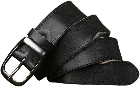 Unisex Vintage Belt - 3.3 cm Solid Cowskin for Casual Wear and Jeans in Kuwait