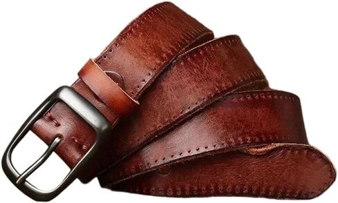 Unisex Vintage Belt - 3.3 cm Solid Cowskin for Casual Wear and Jeans in Kuwait