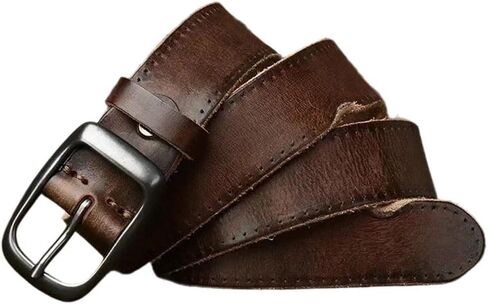Unisex Vintage Belt - 3.3 cm Solid Cowskin for Casual Wear and Jeans in Kuwait