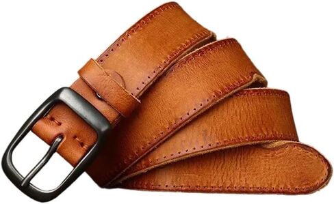 Unisex Vintage Belt - 3.3 cm Solid Cowskin for Casual Wear and Jeans in Kuwait