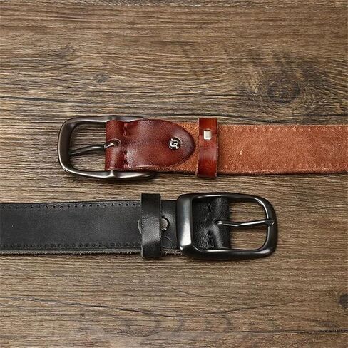 Unisex Vintage Belt - 3.3 cm Solid Cowskin for Casual Wear and Jeans in Kuwait